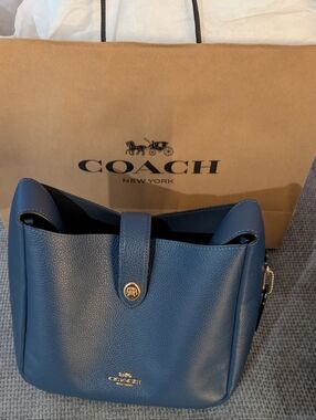 Coach Bleeker Leather Bucket Bag in Blue